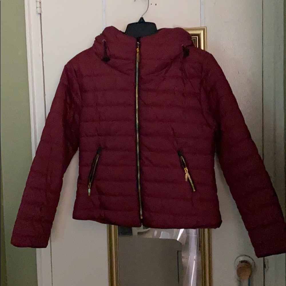 Burgundy Puffer Jacket
